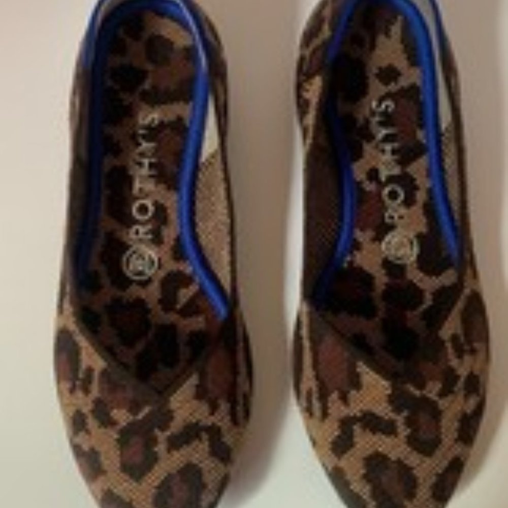 Rothy's Point Flats: Wildcat Retired Leopard Pattern W8 - Limited Edition New